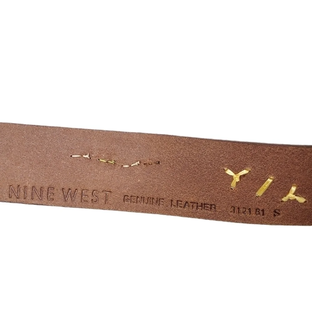 NINE WEST genuine leather beaded belt